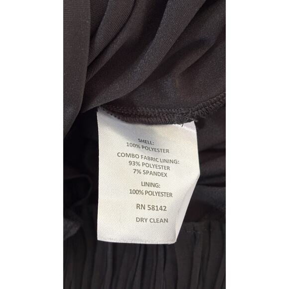 Luxely Plissé Funnel Neck Pleated Midi Dress Black Womens Size Medium New - Picture 14 of 14